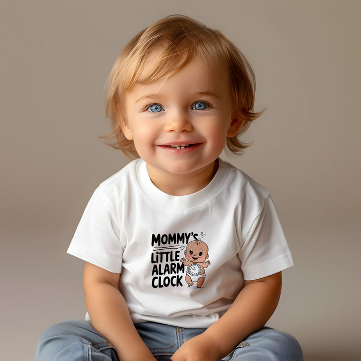 "Mommy's little alarm clock" Baby Short Sleeve T-Shirt