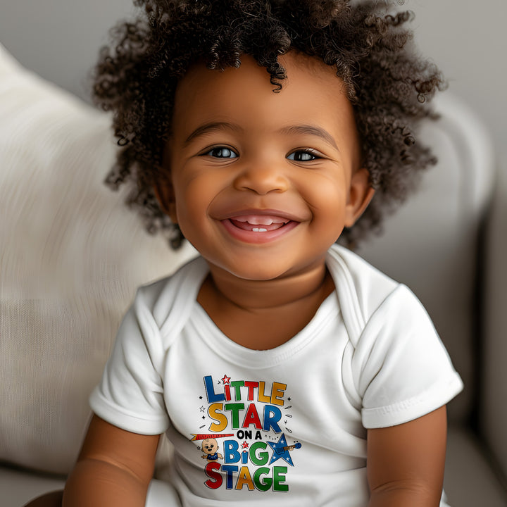 "Little star on a big stage" Baby Organic Short Sleeve Bodysuit