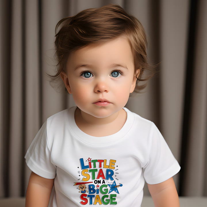 "Little star on a big stage" Baby Short Sleeve T-Shirt