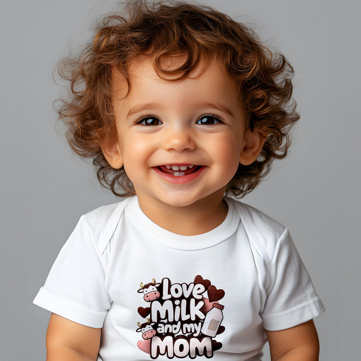 "I love milk and my mom" Infant Fine Jersey Tee