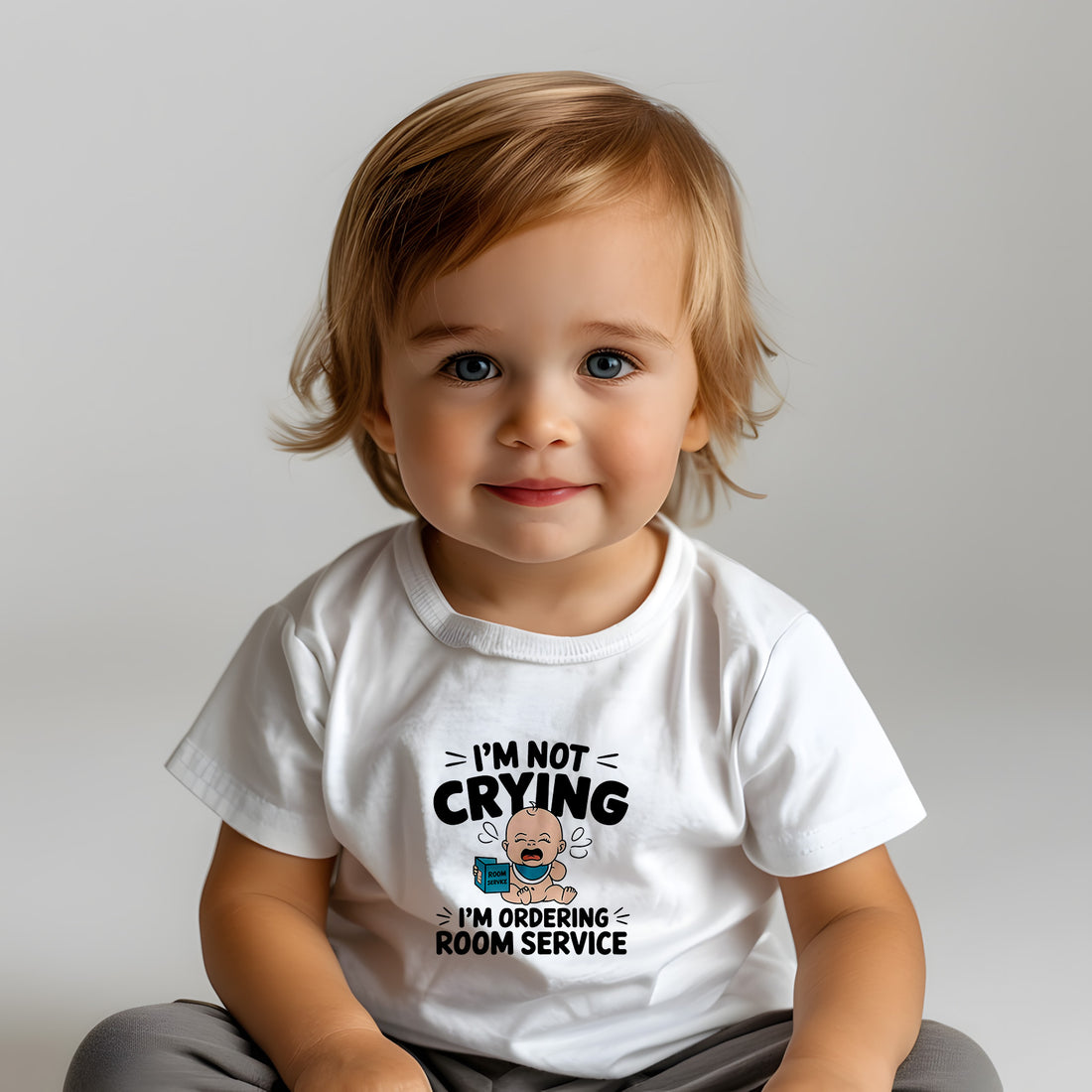 "I'm not crying I'm ordering room service" Infant Fine Jersey Tee