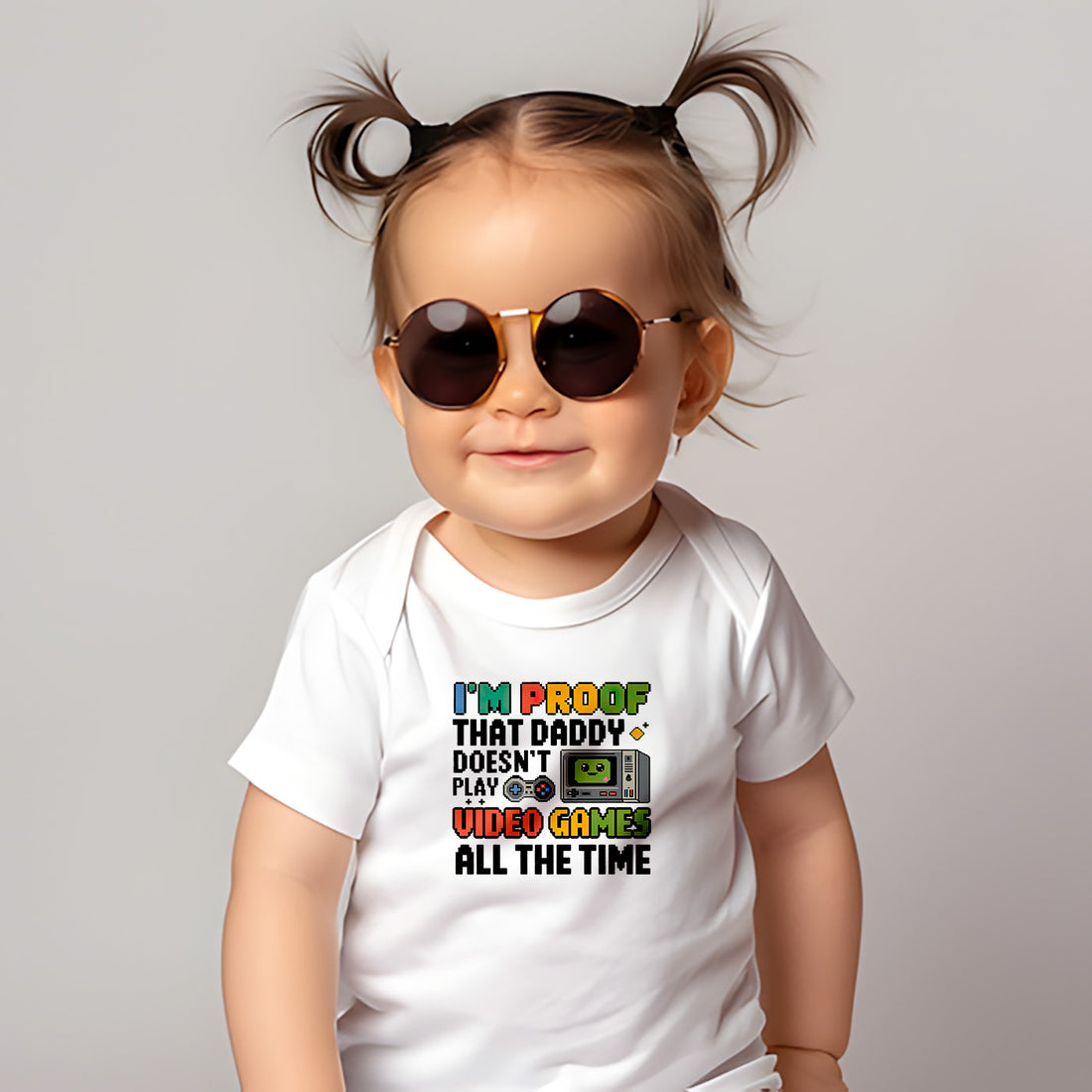 "I'm proof that daddy doesn't play video games all the time" Infant Baby Rib Bodysuit