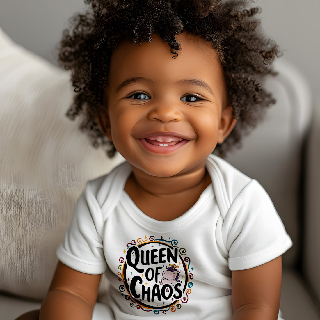 "Queen of chaos" Baby Organic Short Sleeve Bodysuit