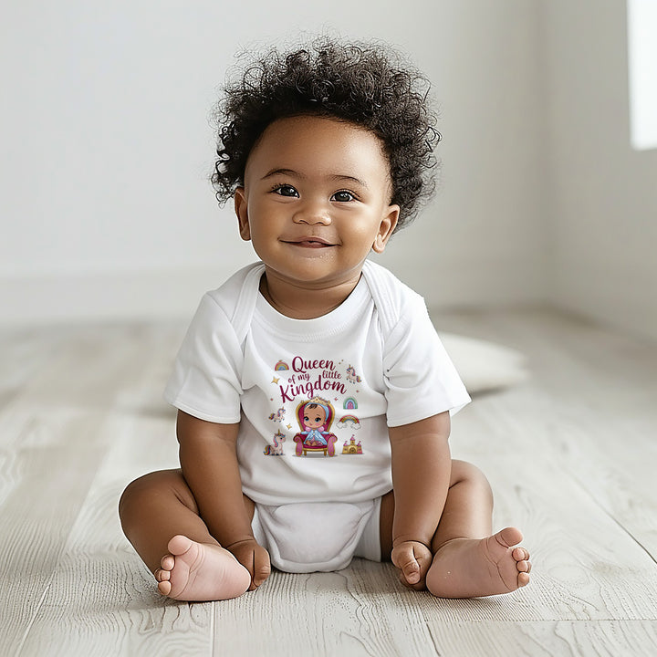 "Queen of my little kingdom" Baby Organic Short Sleeve Bodysuit