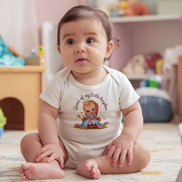 "Queen of my little kingdom" Baby Organic Short Sleeve Bodysuit