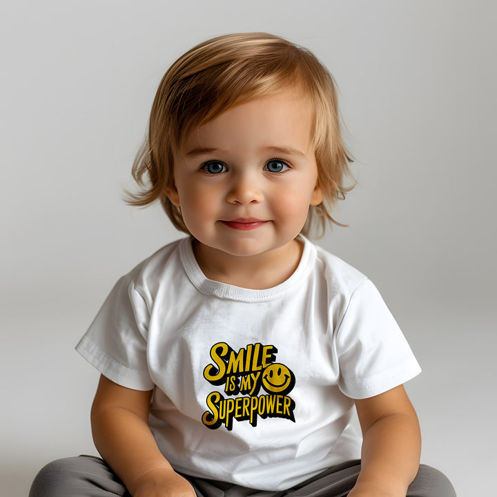 "Smile is my superpower" Baby Short Sleeve T-Shirt