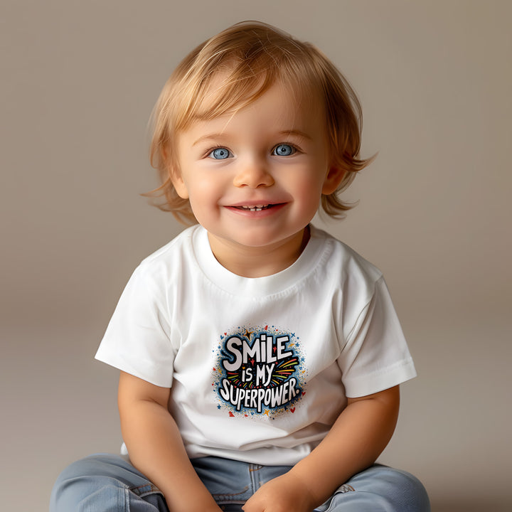 "Smile is my superpower" Baby Short Sleeve T-Shirt