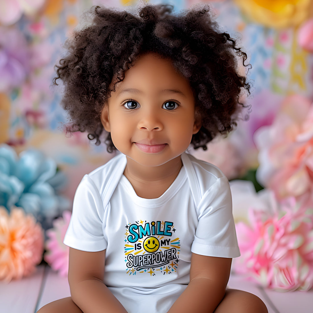 "Smile is my superpower" Baby Organic Short Sleeve Bodysuit