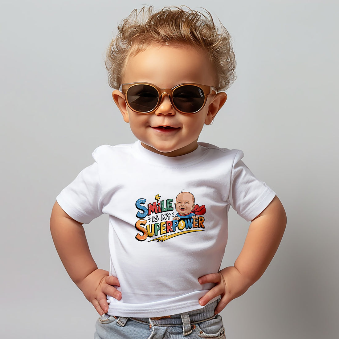 "Smile is my superpower" Baby Short Sleeve T-Shirt