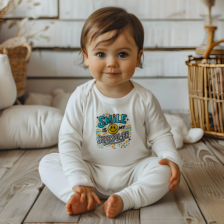 "Smile is my superpower" Infant Long Sleeve Bodysuit