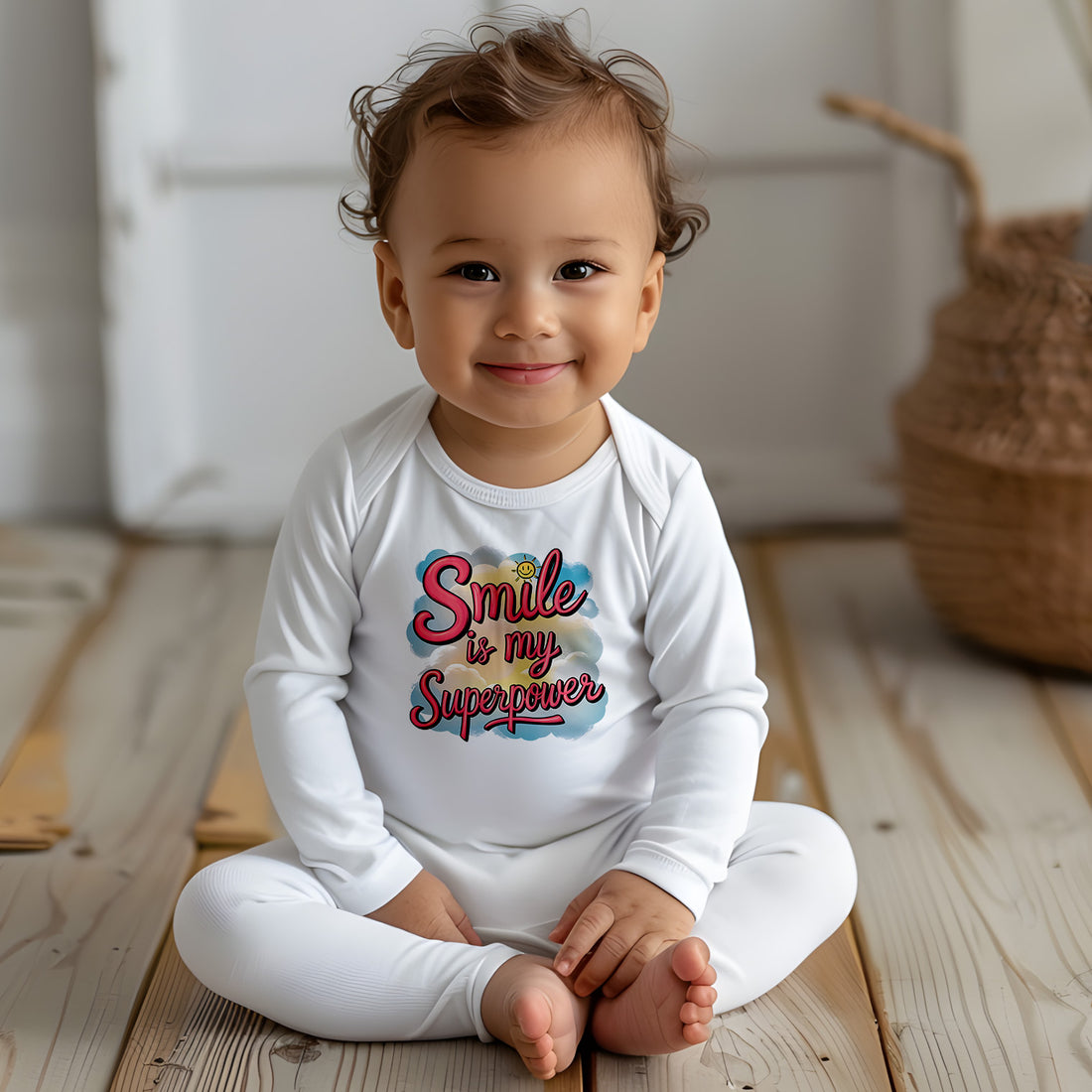 "Smile is my superpower" Infant Long Sleeve Bodysuit