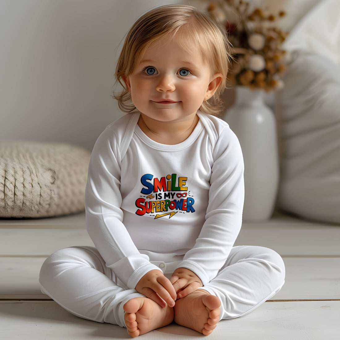 "Smile is my superpower" Infant Long Sleeve Bodysuit