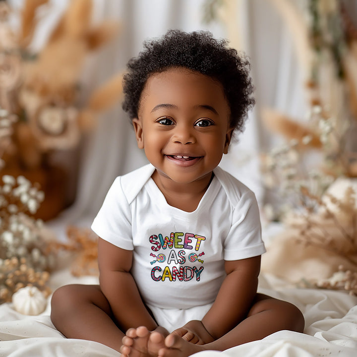 "Sweet as candy" Baby Organic Short Sleeve Bodysuit